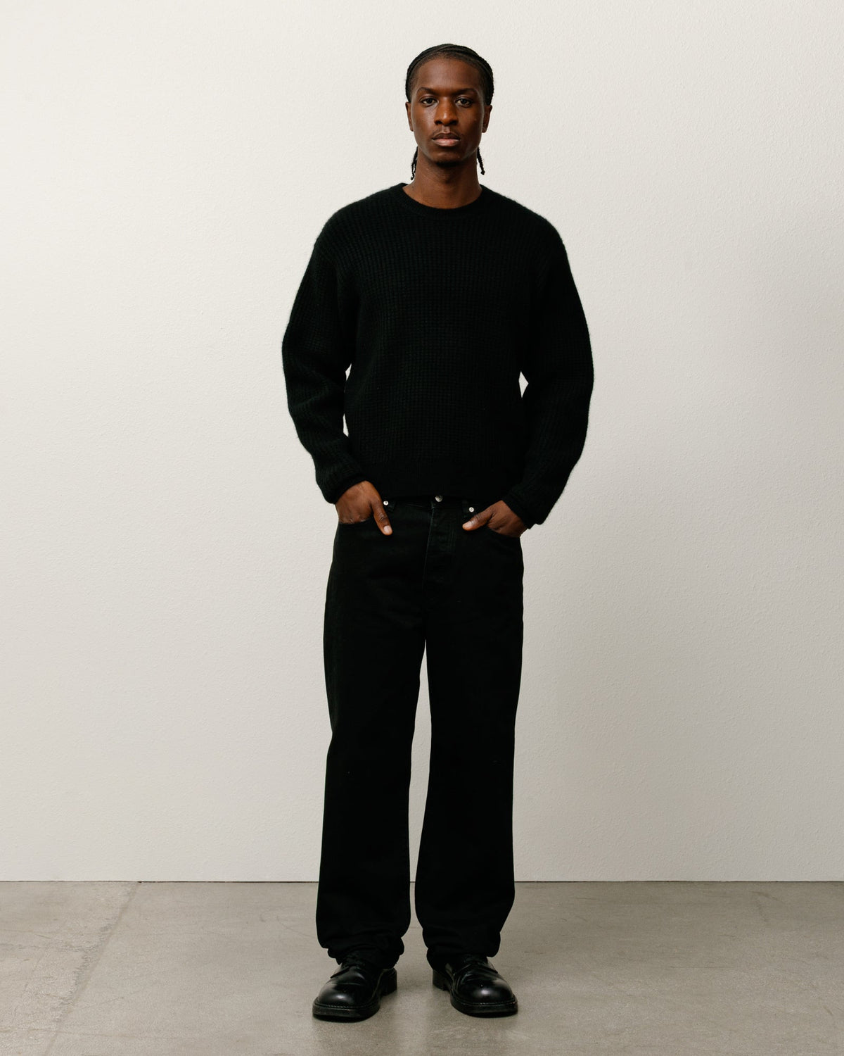WAFFLE CASHMERE SWEATER