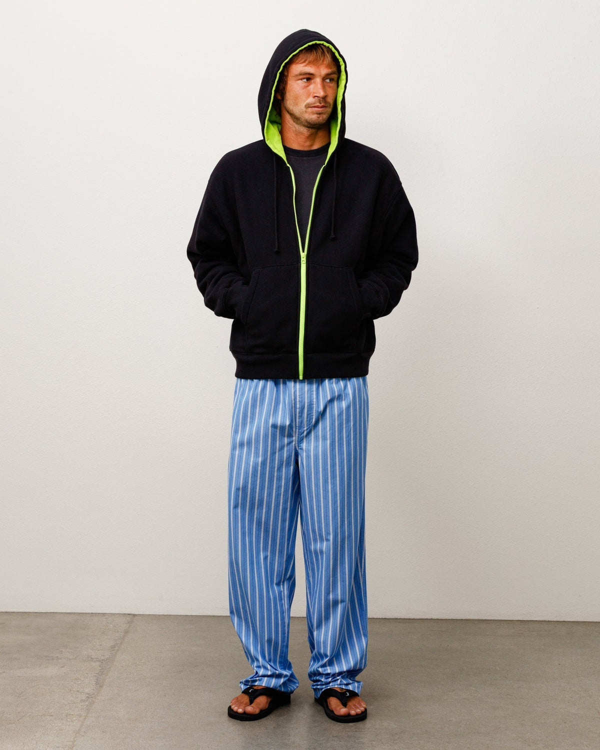 DOUBLE FACED ZIP HOODIE